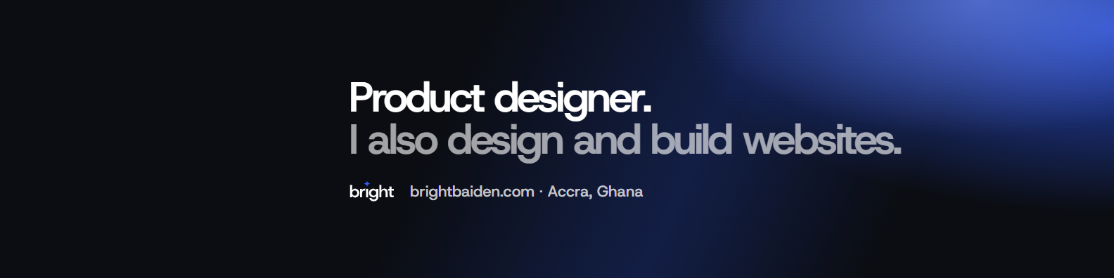 LinkedIn banner: Product designer. I also design and build websites.