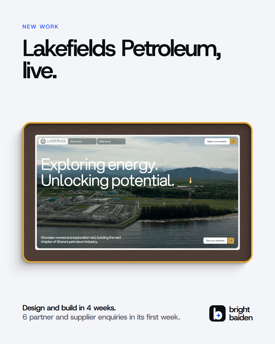 Social post: Lakefields Petroleum, live.
